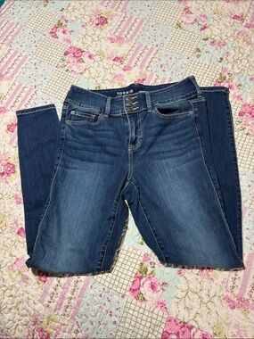 torrid Medium Blue Skinny Jeans with Triple-Button Waist